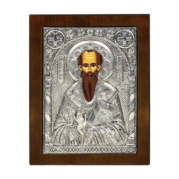 ICON SAINT GREGORY, Silver 925°, 23 x 17 cm