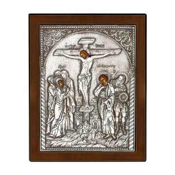 ICON CRUCIFIXION OF JESUS CHRIST, Silver 925°, 23 x 17 cm