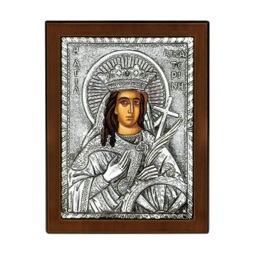 Greek Orthodox Icon, Silver 950°, 18 x 14 cm