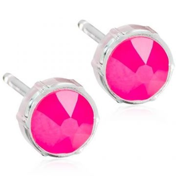 BLOMDAHL Earrings,Medical Plastic, Electric Pink, 6mm, 319B