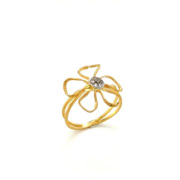 Women’s ring, gold K14 (585°), flower