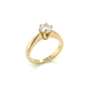 Δαχτυλίδι γυναικείο, χρυσός K14 (585°), μονόπετρο με ζιργκόν