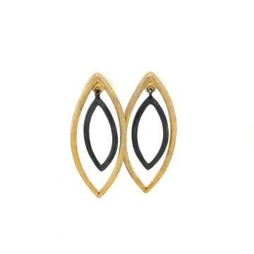 SARINA earrings women’s silver (925°), gold plated with oxidation, AK5115A