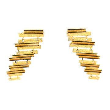 SARINA earrings women’s silver (925°) gold plated with oxidation, AK5519G