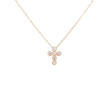 Women’s necklace, silver (925 °) cross with zircon