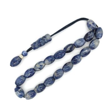 Kombolois African Sodalite, Oval bead, 19 beads