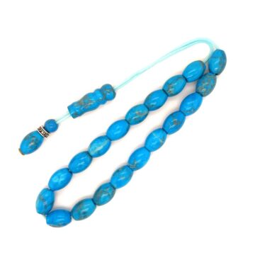 Kombolois howlite (turquoise), oval bead, 19 beads