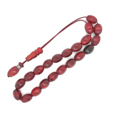 Kombolois  horn red tayarized, 21 Beads