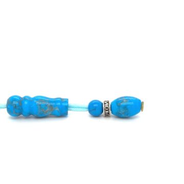 Kombolois howlite (turquoise), oval bead, 19 beads
