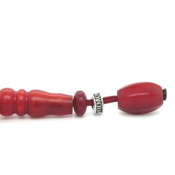 Kombolois  horn red tayarized, 21 Beads