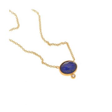 ARTEON STERLING SILVER 925°  NECKLACE WITH A LAPIS STONE, 31702-046