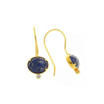 ARTEON SILVER 925° EARRINGS WITH WITH AN OVAL LAPIS STONE, 50536-000