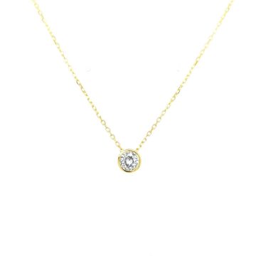 Women’s necklace, gold-plated silver (925 °) single stone