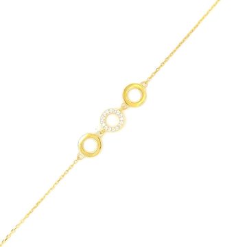 Women’s bracelet with three circles, gold-plated silver (925 °)