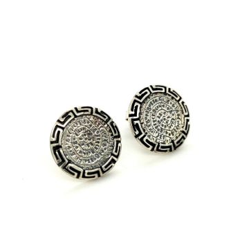 Women’s earrings, silver (925°), Disc of Phaistos with meander
