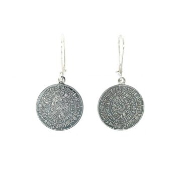 Women’s earrings, silver (925°), Disc of Phaistos