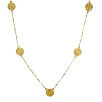 Women’s necklace, silver (925°), Disc of Phaistos gilded