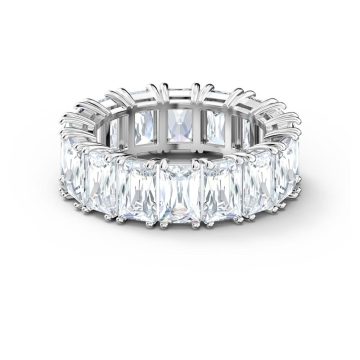SWAROVSKI Φαρδύ δαχτυλίδι Vittore Λευκό, Επιμετάλλωση ροδίου,size55,5562129