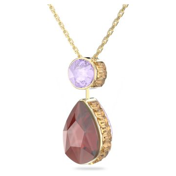 SWAROVSKI Orbita necklace Drop cut crystal, Multicolored, Gold-tone plated,5619786
