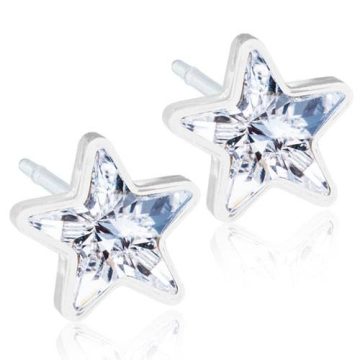 BLOMDAHL Earrings, Medical Plastic, Star Crystal, 6mm, 183B