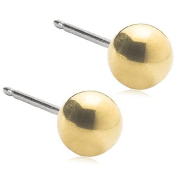 BLOMDAHL Earrings, Golden Titanium Ball, 4mm , 332C