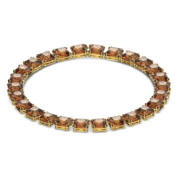 SWAROVSKI Millenia necklace Square cut crystals, Yellow, Gold-tone plated,5609705