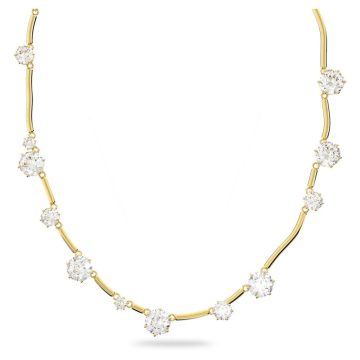 SWAROVSKI Constella necklace Round cut crystal, White, Gold-tone plated,5618033