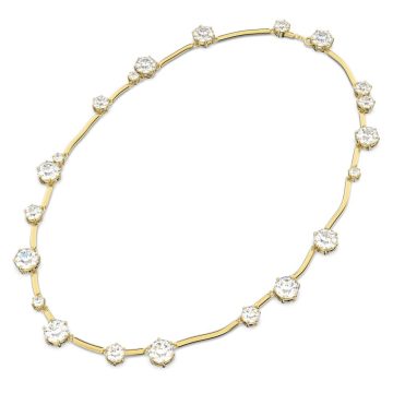 SWAROVSKI Constella necklace Round cut crystal, White, Gold-tone plated,5618033