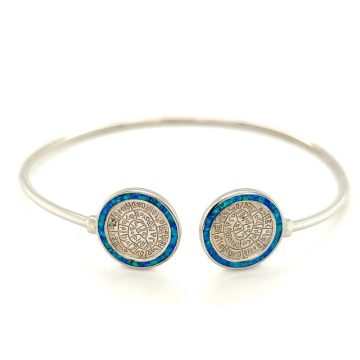 Women’s bracelet, silver (925°), Disc of Phaistos with artificial opal