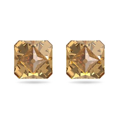 SWAROVSKI Ortyx stud earrings Pyramid cut, Yellow, Gold-tone plated,5613680