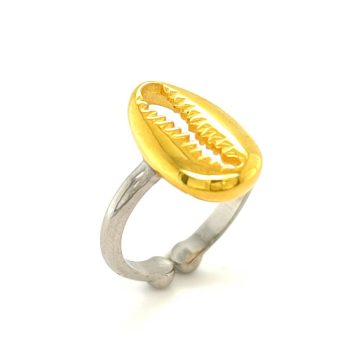 Δαχτυλίδι γυναικείο, ασήμι (925°), κοχύλι επιχρυσωμένο