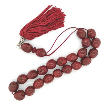 KOMBOLOIS Aromatic fruit, burgundy, 21 beads, with tassel