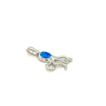 Pendant, silver (925°), Octopus with artificial opal