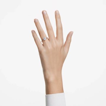 SWAROVSKI Δαχτυλίδι κοκτέιλ Constella Κοπή Princess, Λευκό, Επιμετάλλωση ροδίου, 5638529