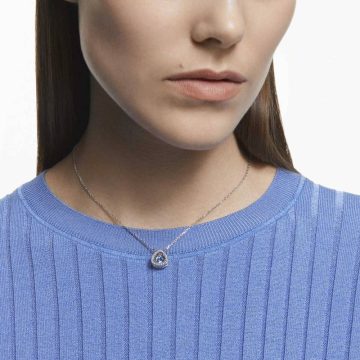 Millenia necklace Blue, Rhodium plated , 5640290