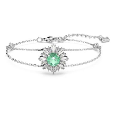 SWAROVSKI Sunshine bracelet Green, Rhodium plated,5642960