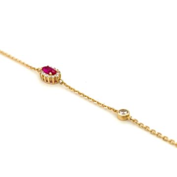 Women’s bracelet, gold Κ14 (585°), rosette oval