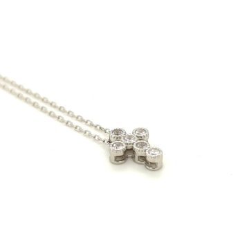 Women’s cross necklace with zircon, silver (925°)