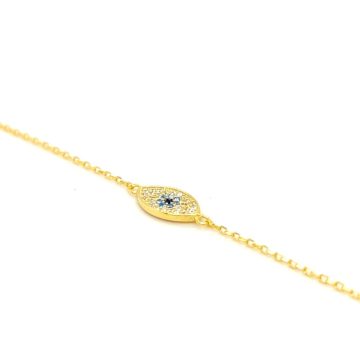 Women’s bracelet gold-plated , eye with zircon -silver (925 °)