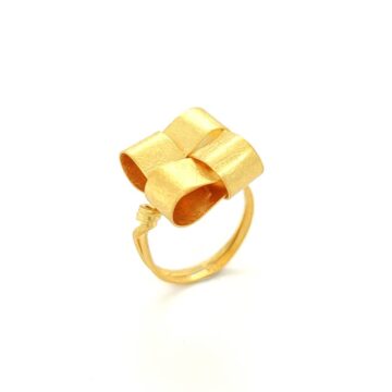 Χειροποίητο δαχτυλίδι γυναικείο, χρυσός K14 (585°)