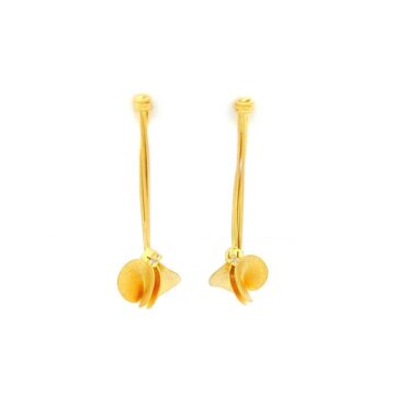 Handmade studded women’s earrings, gold K14 (585°)