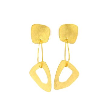 Χειροποίητα γυναικεία σκουλαρίκια καρφωτά, χρυσός Κ14 (585°)