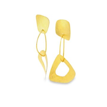 Χειροποίητα γυναικεία σκουλαρίκια καρφωτά, χρυσός Κ14 (585°)