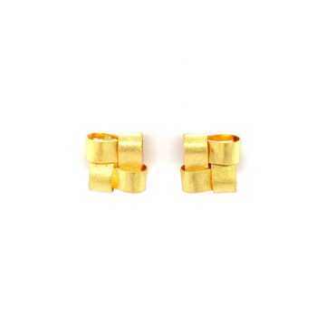 Handmade studded women’s earrings, gold K14 (585°)