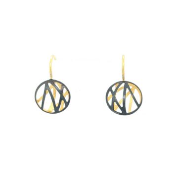 SARINA women’s hanging earrings, silver (925°), gold plated with oxidation, AK5003A