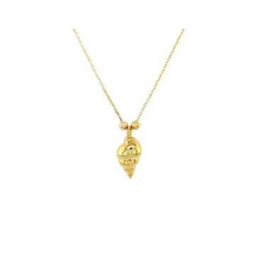 Women’s necklace, silver (925°), gold plated shell ,small size