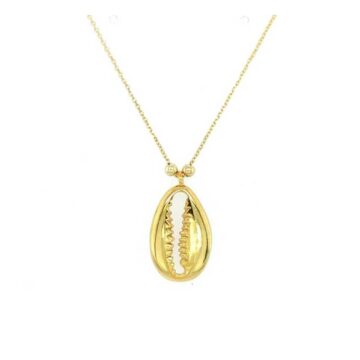 Women’s necklace, silver (925°), gold plated shell, small size