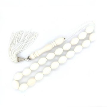 Kombolois camel bone white (21 beads) with tassel