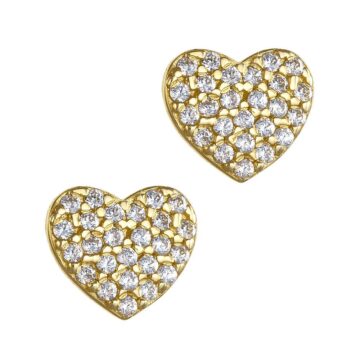 Σκουλαρίκια με καρδιά, χρυσός Κ9 (375°)