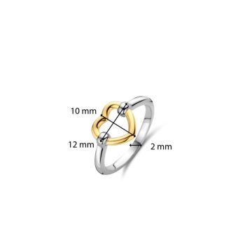 TI SENTO Δαχτυλίδι γυναικείο καρδιά, ασήμι (925°), 12291SY